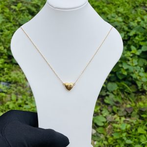 Steel heart beat necklace
