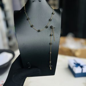 Steel black necklace sets