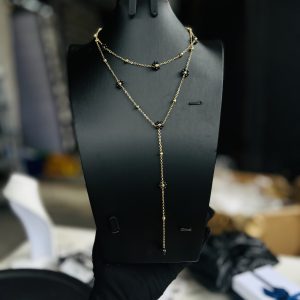 Steel gold black necklace