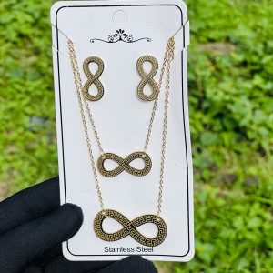 Steel infinity necklace sets