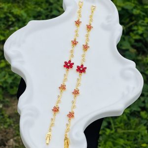 Fashion red flower bracelet