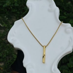Engraved steel necklace 003