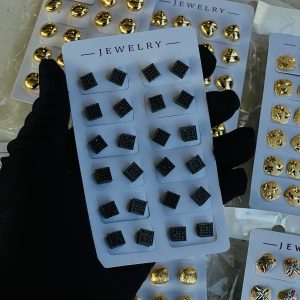 Black earrings153.  Half pack