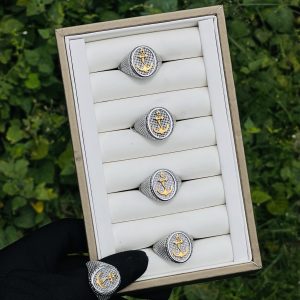 Silver male rings 001 size 9