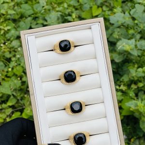 Gold black male rings 006 size 11