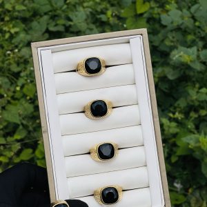 Gold black male rings 006 size 11