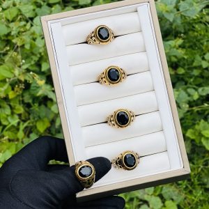 Gold black male rings 009 size 11