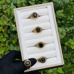 Gold black male rings 009 size 11