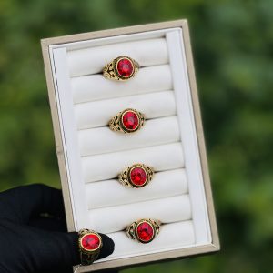 Gold red male rings 010 size 9