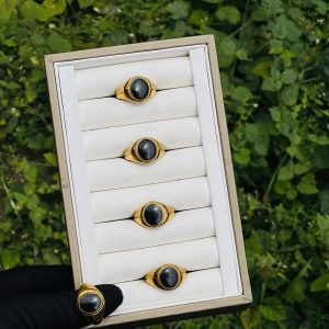 Gold black male rings 018 size 11