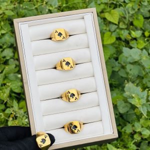 Gold card male rings 025 size 9