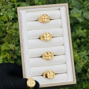 Gold cross male rings 029 size 10