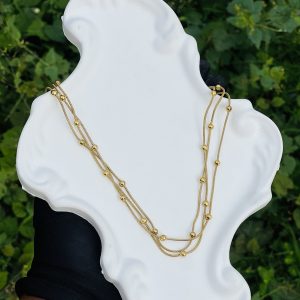 Steel double necklace 013