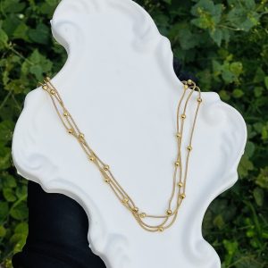 Steel double necklace 013