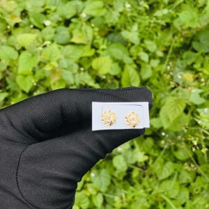 Single gold earrings 008