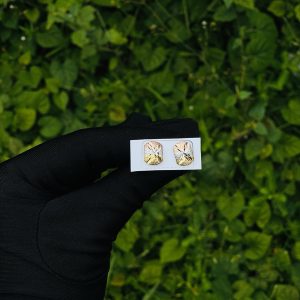Single gold earrings 012