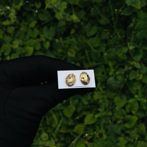 Single gold earrings 014