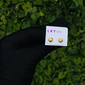 Single gold earrings 016