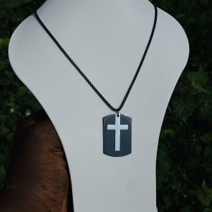 Black cross necklace 001
