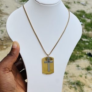 Gold cross necklace 005