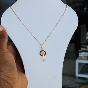 Gold nail necklace 014