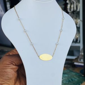 Gold beaded necklace 001