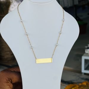Gold beaded necklace 006