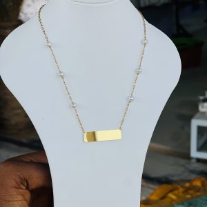 Gold beaded necklace 006