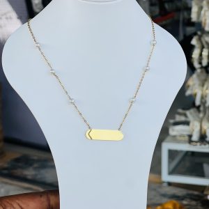 Gold beaded necklace 008