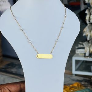 Gold beaded necklace 008