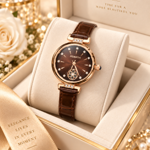 Rebirth brown strap watch