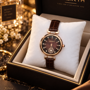 Rebirth brown strap watch