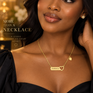 Engraved open love necklace 012