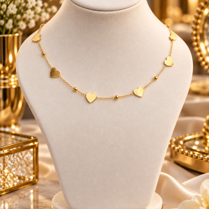 Gold love necklace 068