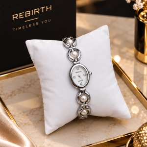 Rebirth silver white face watch