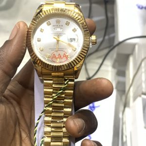 Engraved white gold male Rolex presidential