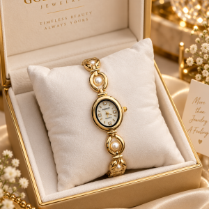 Rebirth gold white face watch
