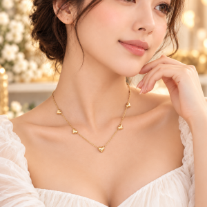 Gold love necklace 043