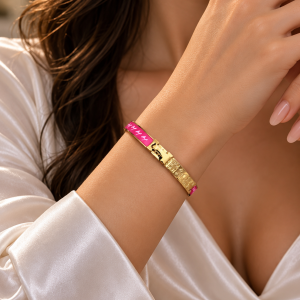 Gold pink bracelet 029