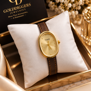 Timetti brown strap gold face