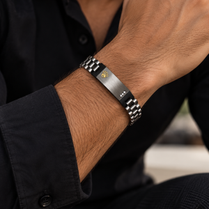 Silver black bracelet