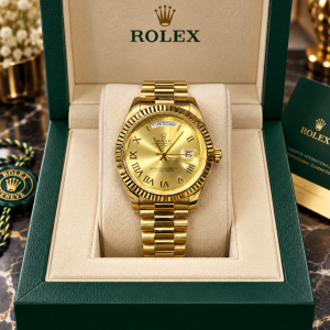 Rolex male Roman gold day and date male