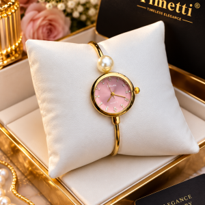 Timetti pink face watch