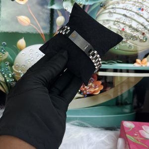 Silver black bracelet