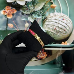 Gold pink bracelet 029