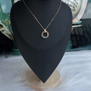 Gold circle necklace 051