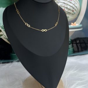 Gold infinity necklace 054