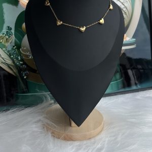 Gold stone necklace 055