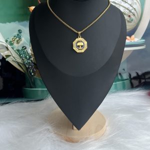 Gold black necklace 059