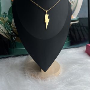 Gold thunder necklace 064